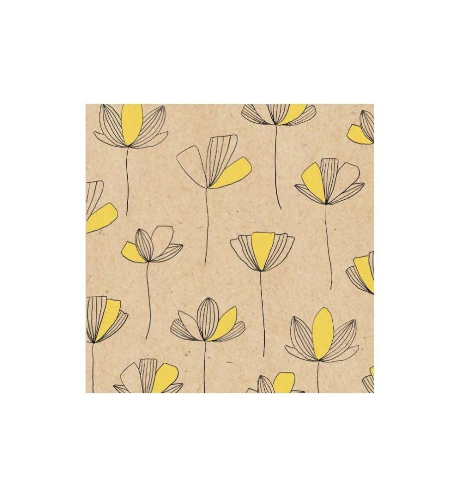 Braun + Company Serviettes en papier Flowerlines 33 cm x 33 cm, 20 Pièce/s