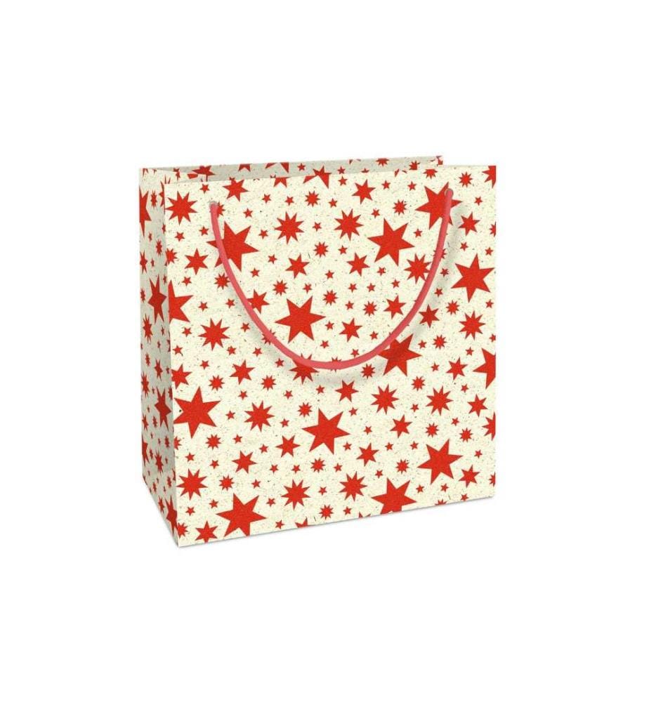 Braun + Company Sac cadeau Beautiful Stars 20 x 21 x 8 cm, rouge