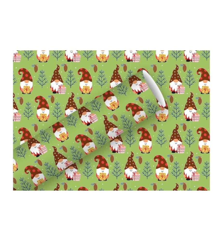 Braun + Company Papier cadeau Forêt des lutins 200 x 70 cm, vert