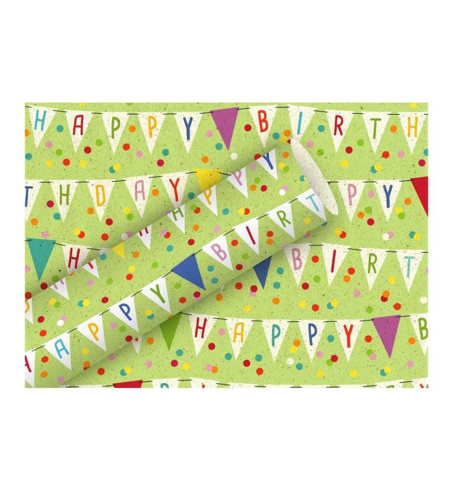 Braun + Company Papier cadeau By Nature Fanion 1,5 m x 70 cm, Vert