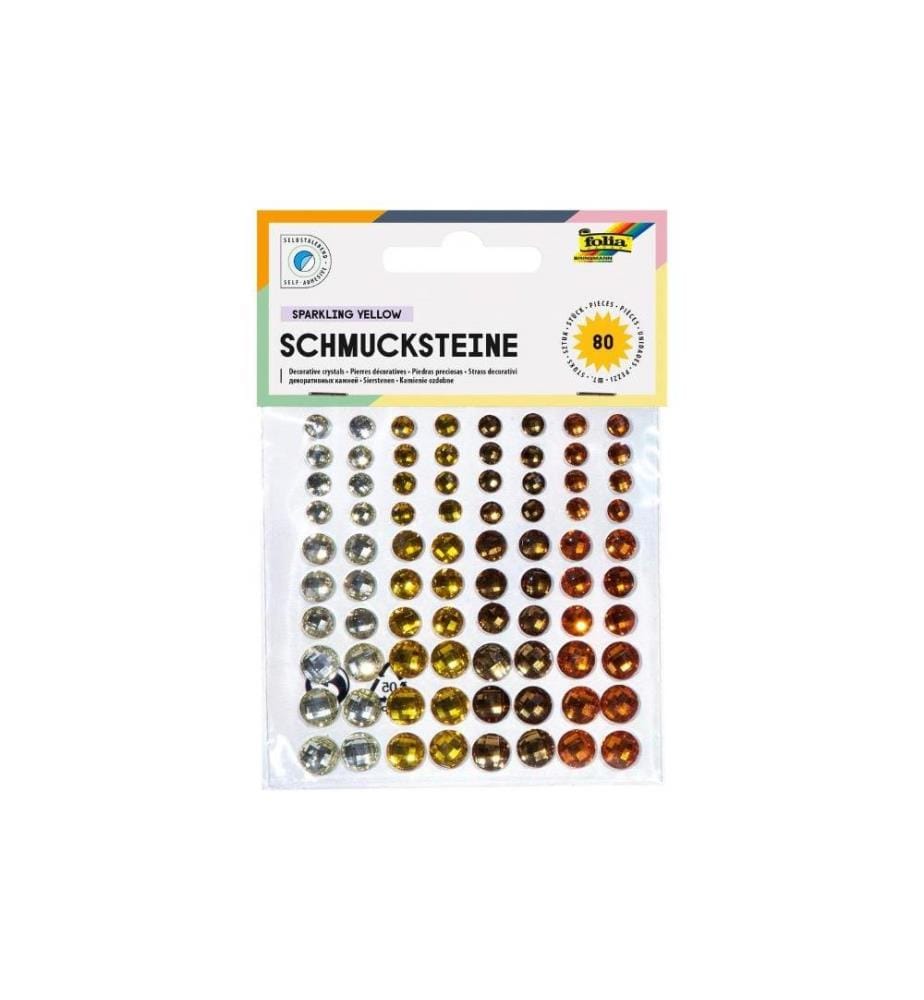 FOLIA - Gemmes Sparkling Yellow autocollant 80 Pièce/s