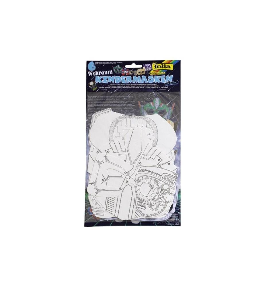 FOLIA - Kits de bricolage enfant masque espace, 6 pièces