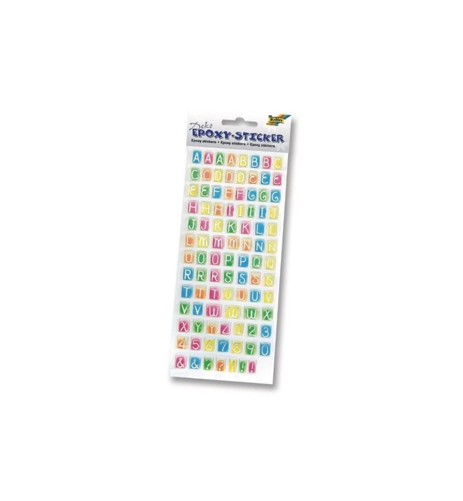 FOLIA - Autocollant à motif Chiffres et lettres en époxy Multicolore 1 Pièce/s