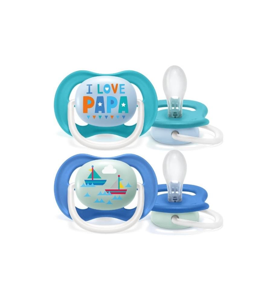 PHILIPS AVENT - Tétines Ultra Air Happy Papa & Boat 6-18 Mt.