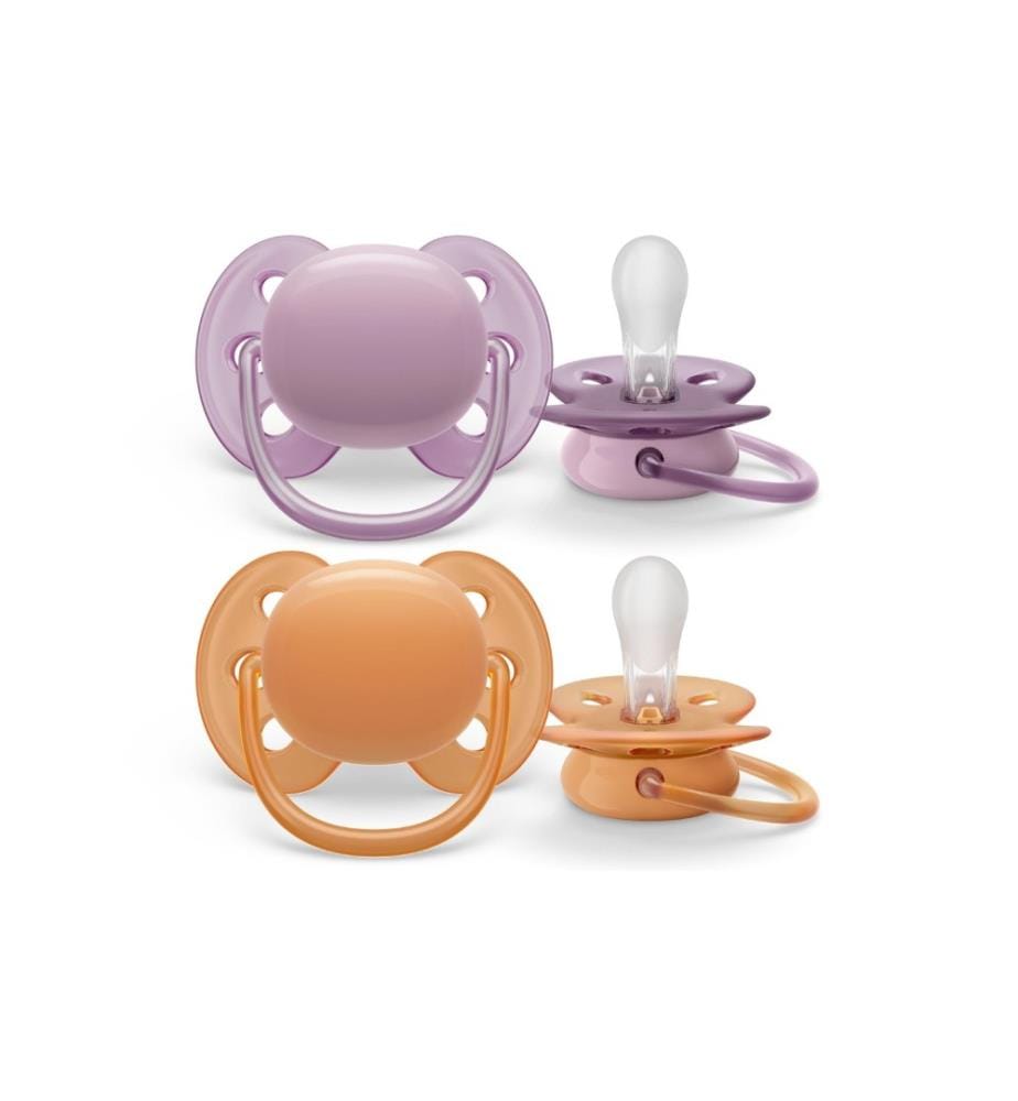 PHILIPS AVENT - Tétines ultra soft 6-18 mois lilas/abricot