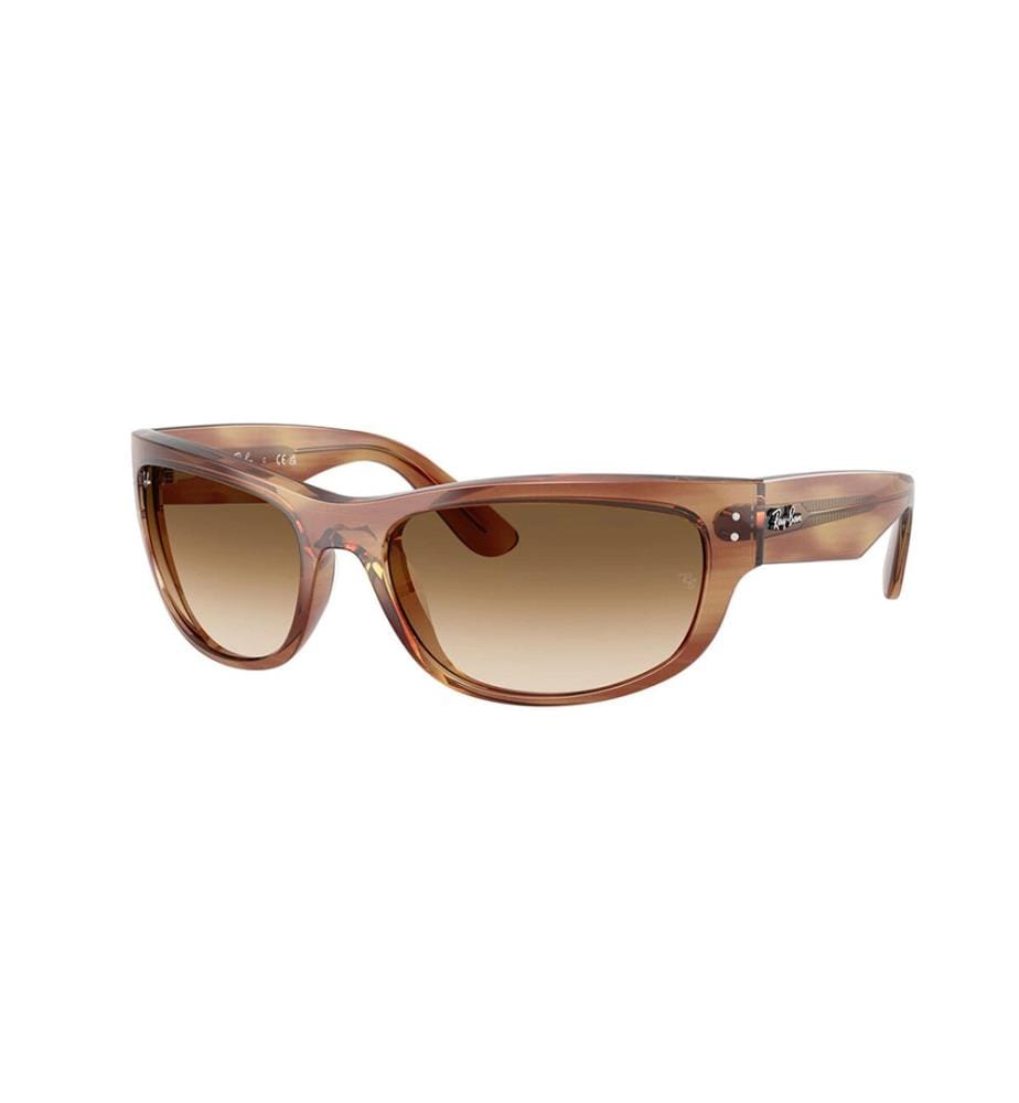 Lunettes de Soleil Mega Balorama - Poli Rayé Marron et Marron dégradé incolore