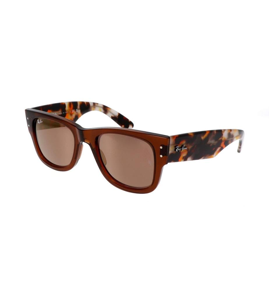 Lunettes de Soleil Mega Wayfarer - Poli Transparent Marron et Or