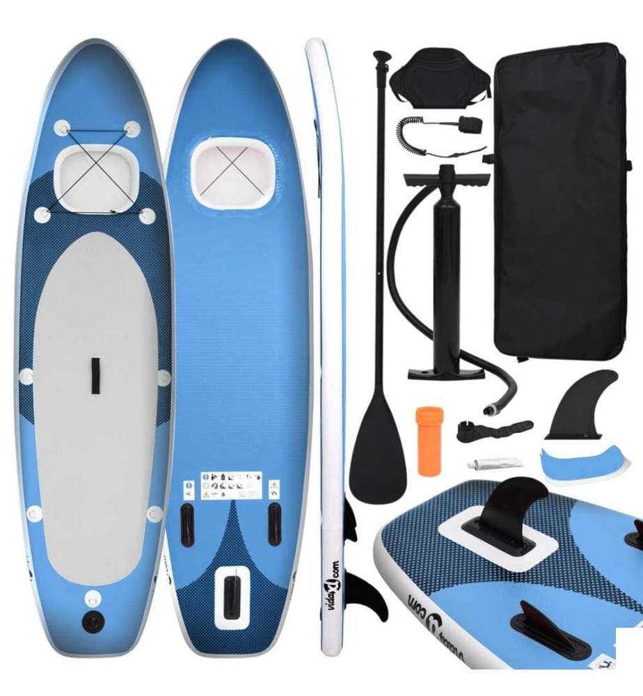 Ensemble de planche SUP gonflable Bleu 300x76x10 cm