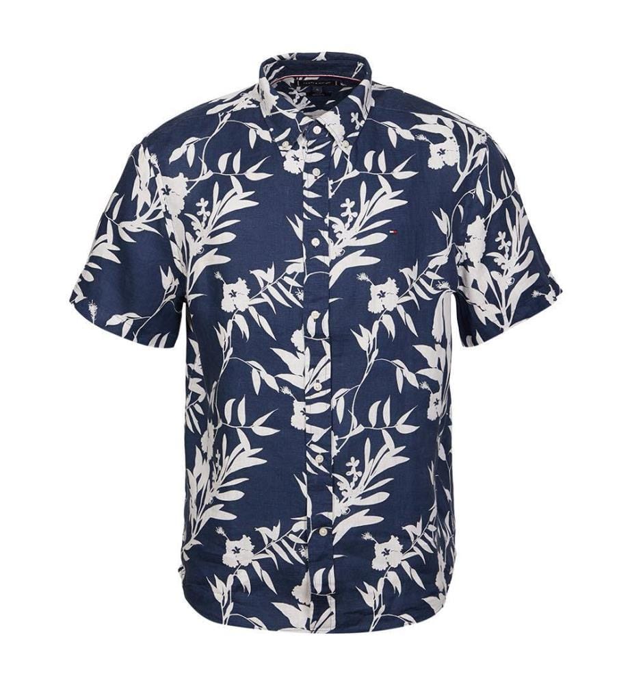 Chemise en lin Tropical Prt - Night Sky / Ivory Silk