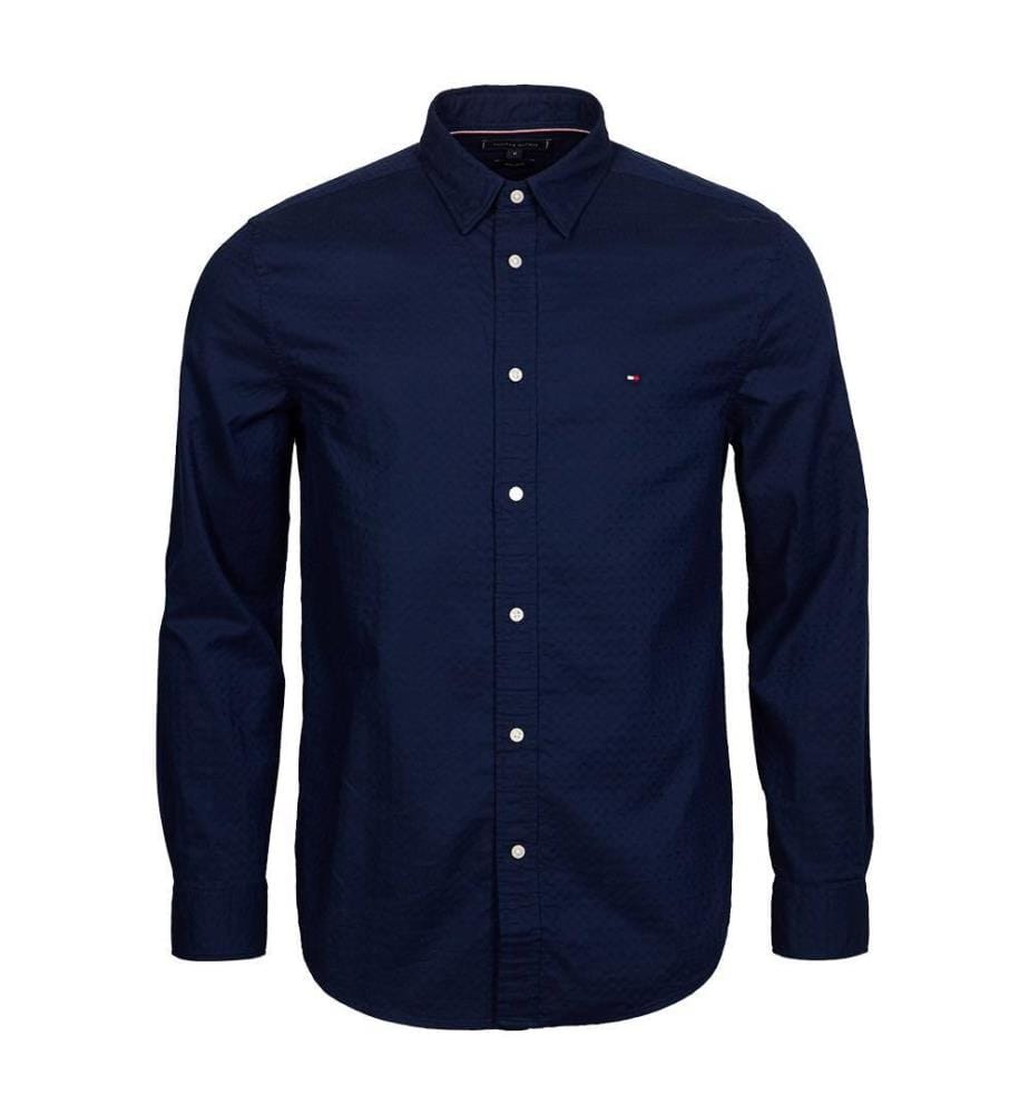 Chemise en dobby - Bleu marine