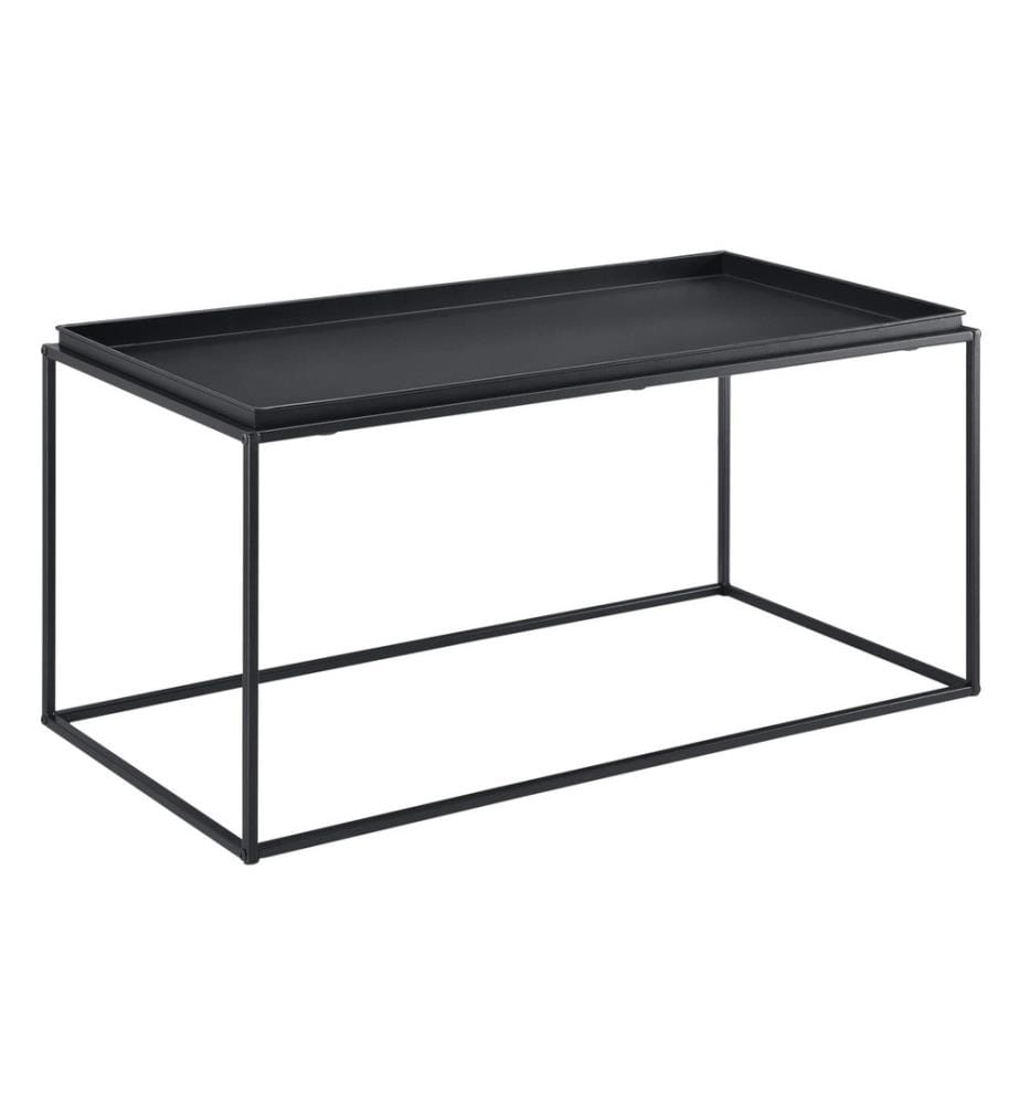 Table basse Nyker 47x100x50 cm design industriel noir