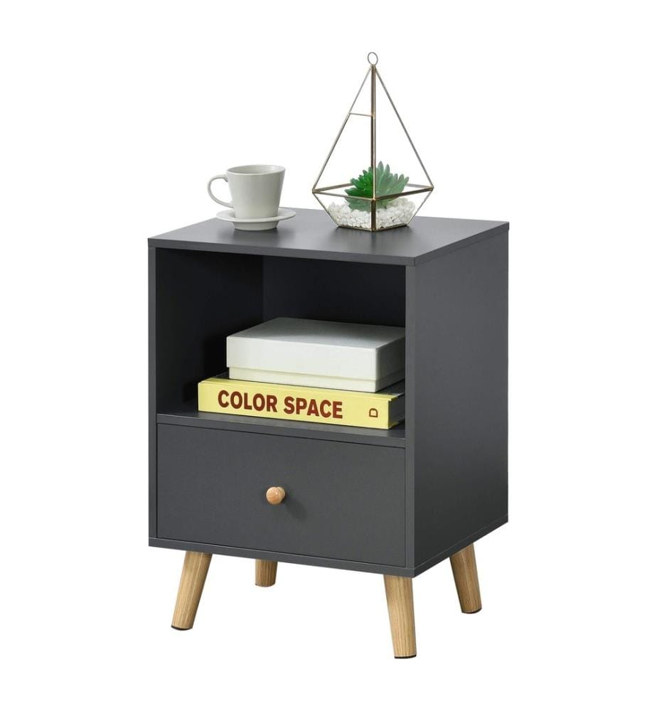 Table de nuit d'appoint Sundsvall 40x30x54 cm gris foncé