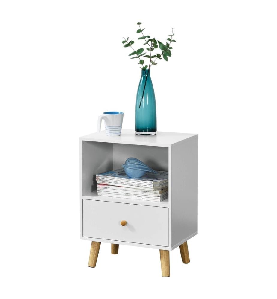 Table de nuit d'appoint Sundsvall 40x30x54 cm Blanc