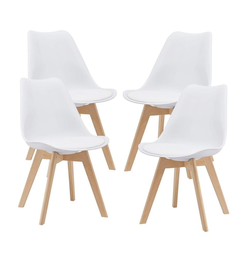 Lot de 4 chaises de salle à manger Dubrovnik 81x49 cm Blanc