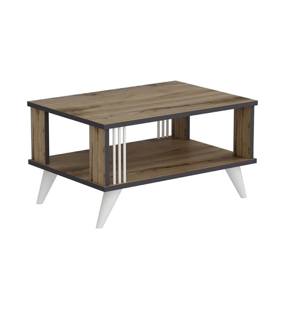 Table basse Århus avec étagère 40x70x50 cm chêne