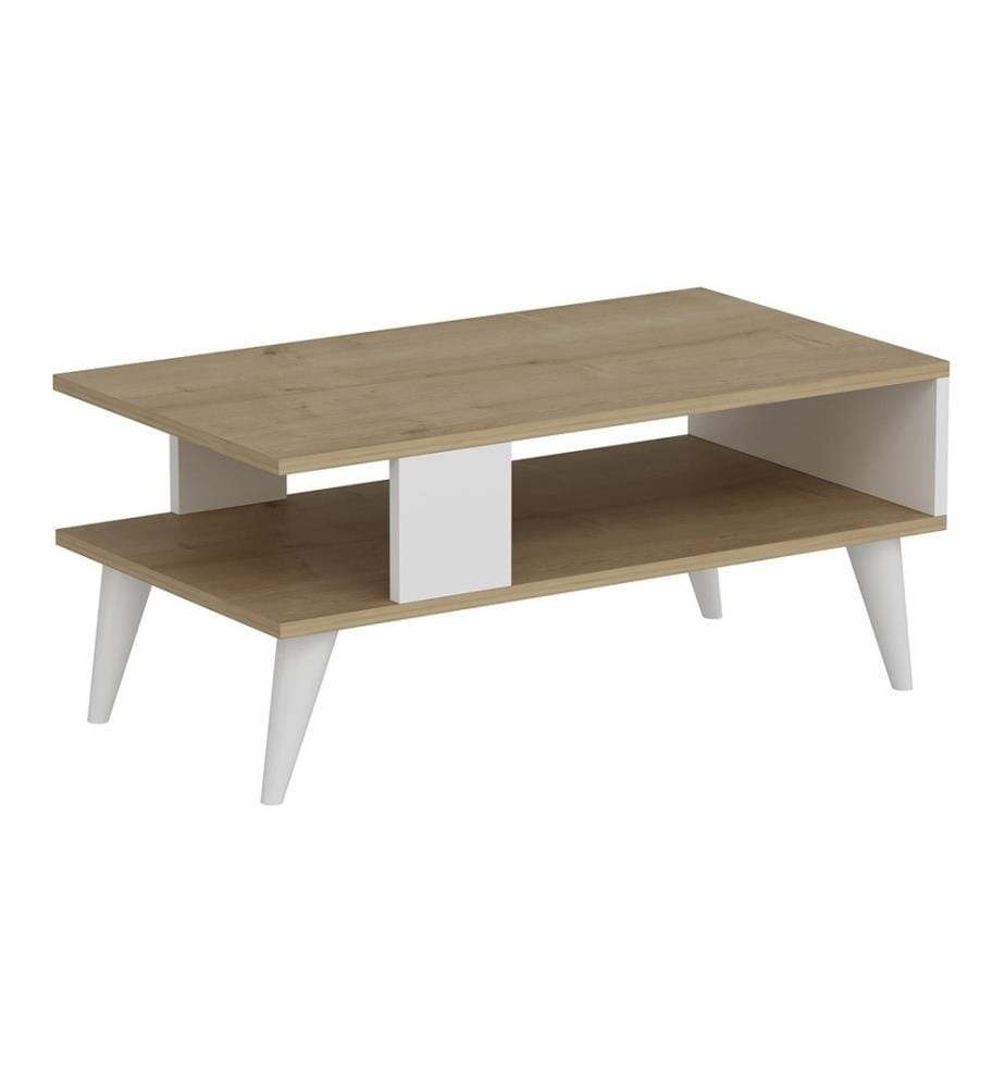 Table basse Lycksele 40x90x45 cm aspect chêne blanc