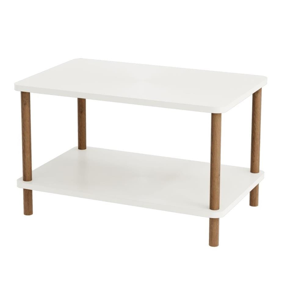 Table basse Jelling Rectangulaire 43x70x44 cm Blanc