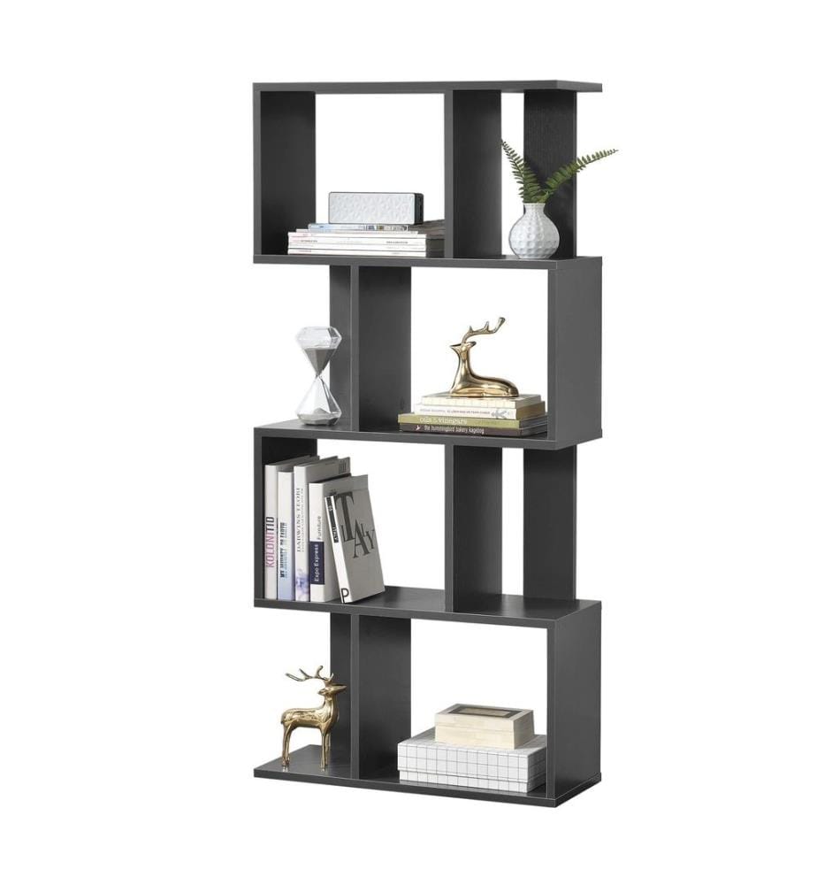 Bibliothèque Brattahlid avec 4 compartiments et 4 étagères Gris