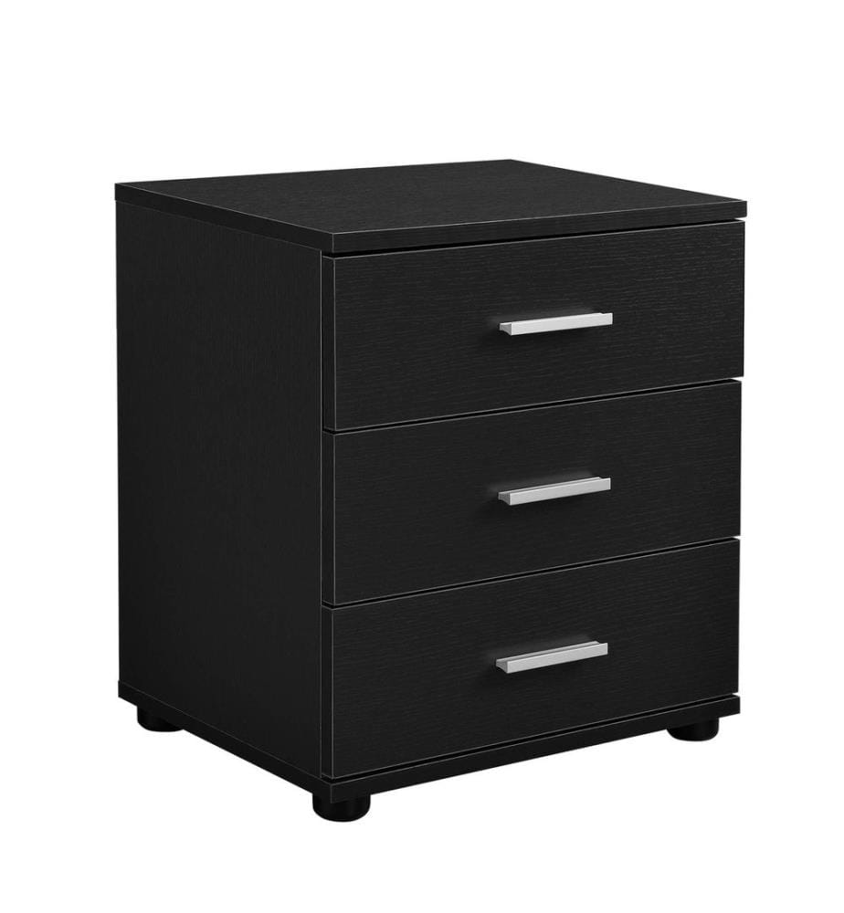 Table de nuit Jette 45x50x34 cm 3 tiroirs noir