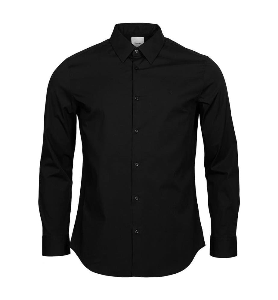 Chemise stretch à boutons - Noir