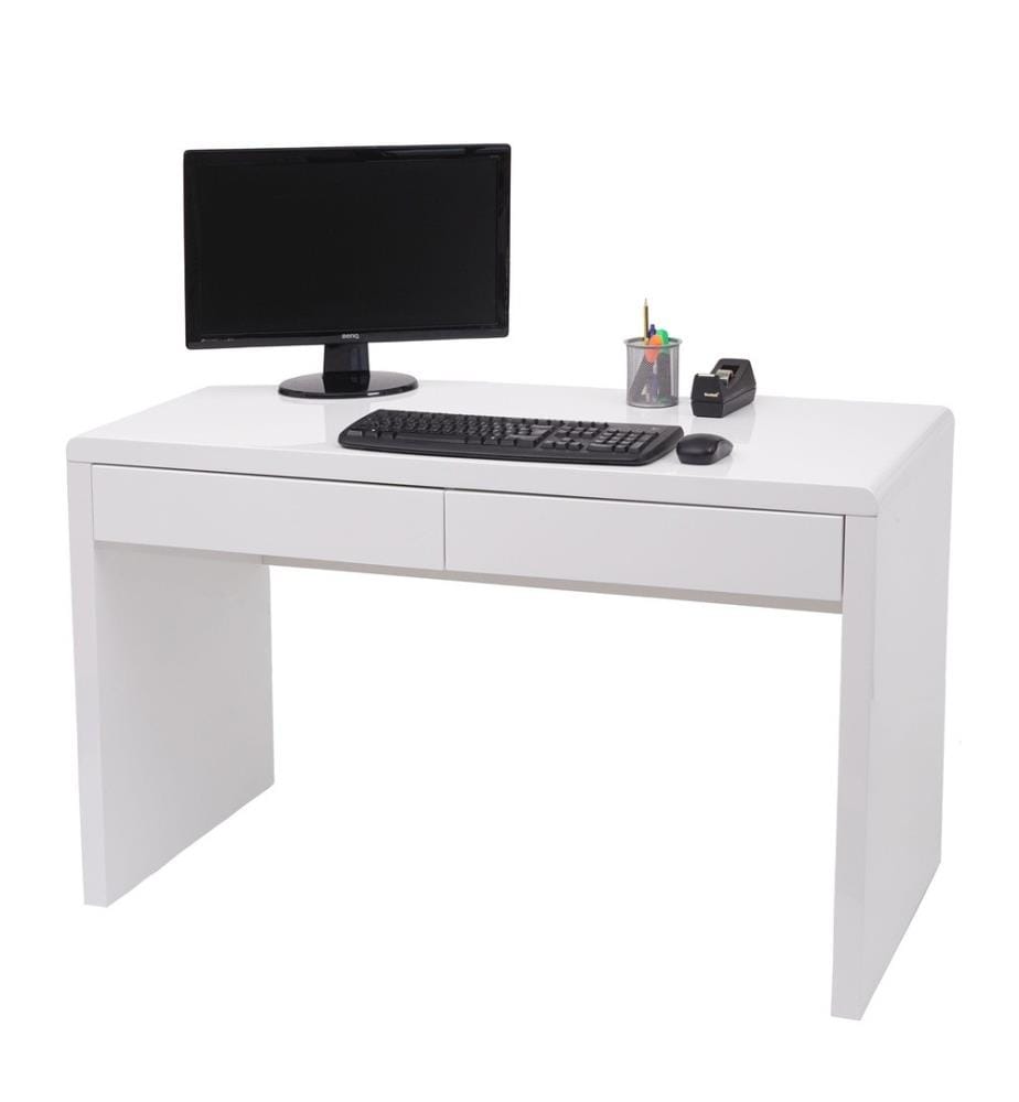 Bureau Table de travail, haute brillance 100x60 cm blanc