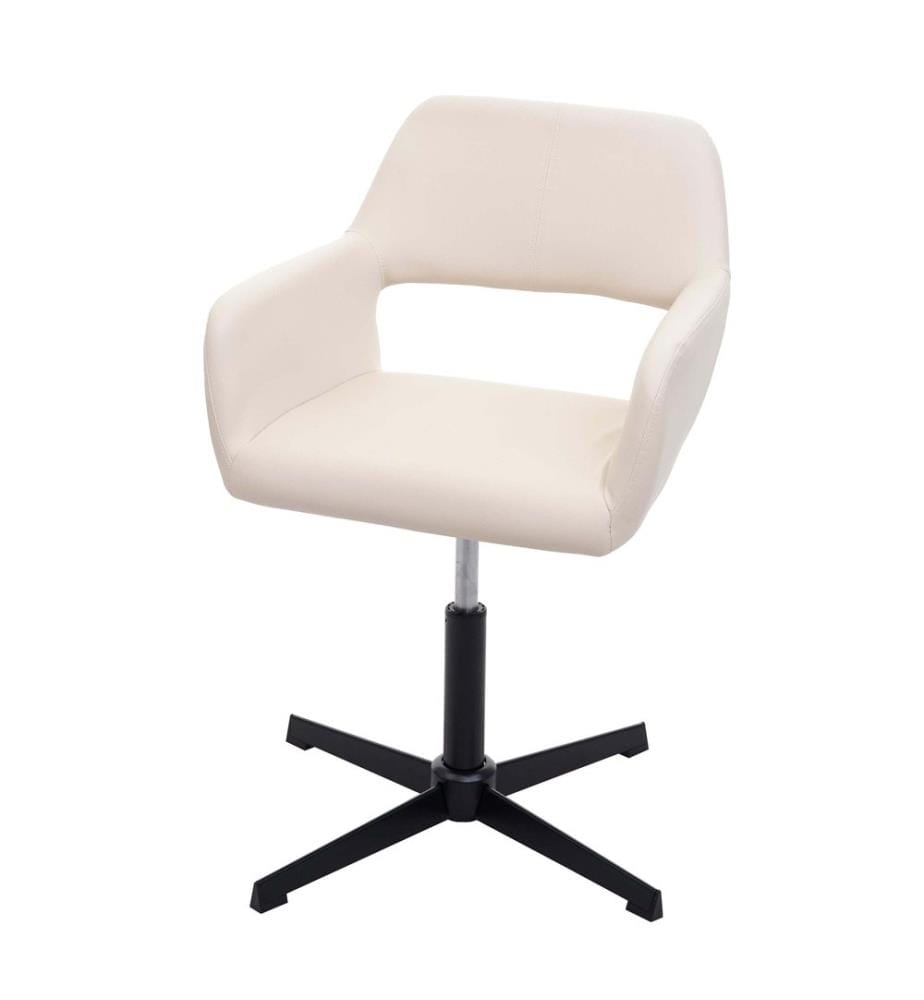Chaise de bureau chaise de conférence similicuir crème