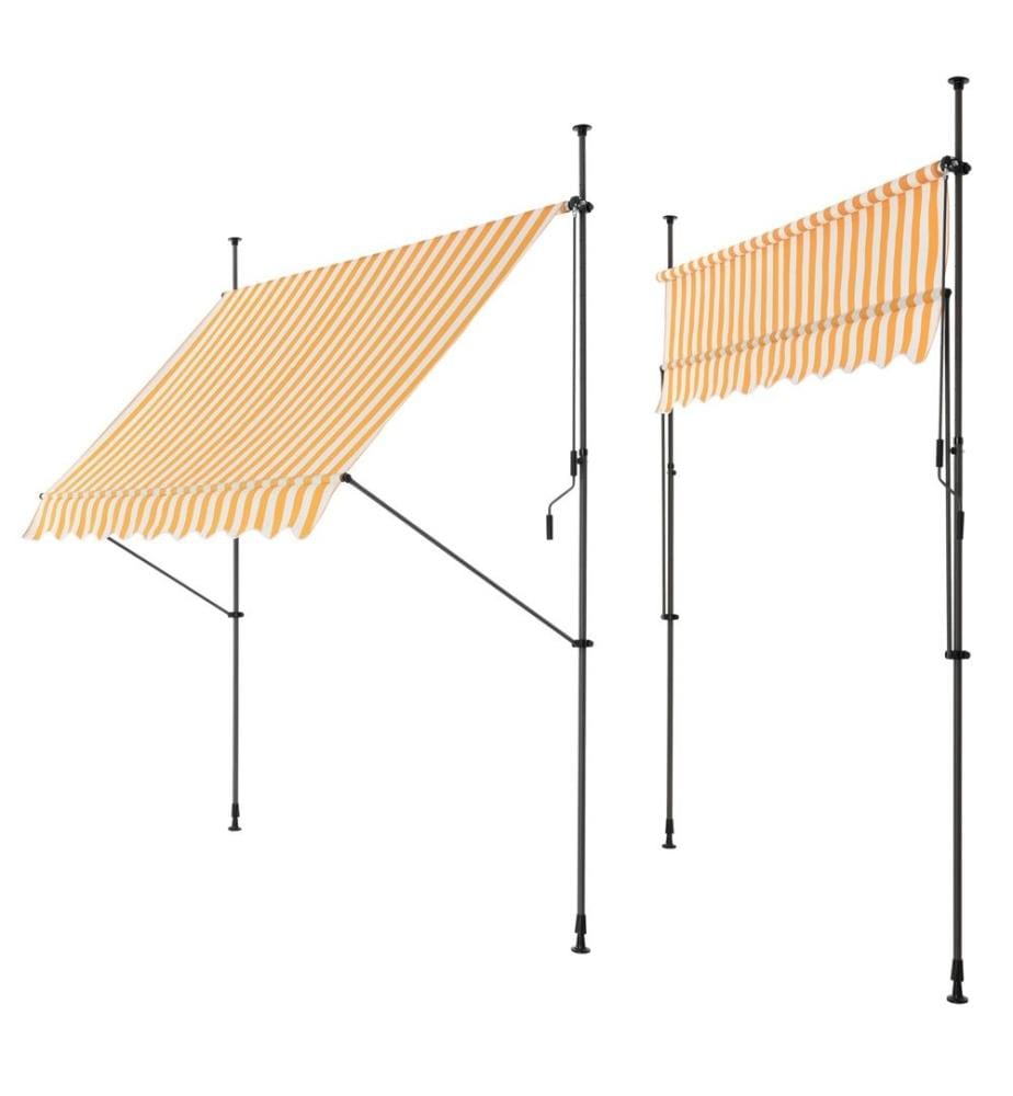 Kle mmmarkise 400x120x200-300 cm sans percer Jaune Blanc