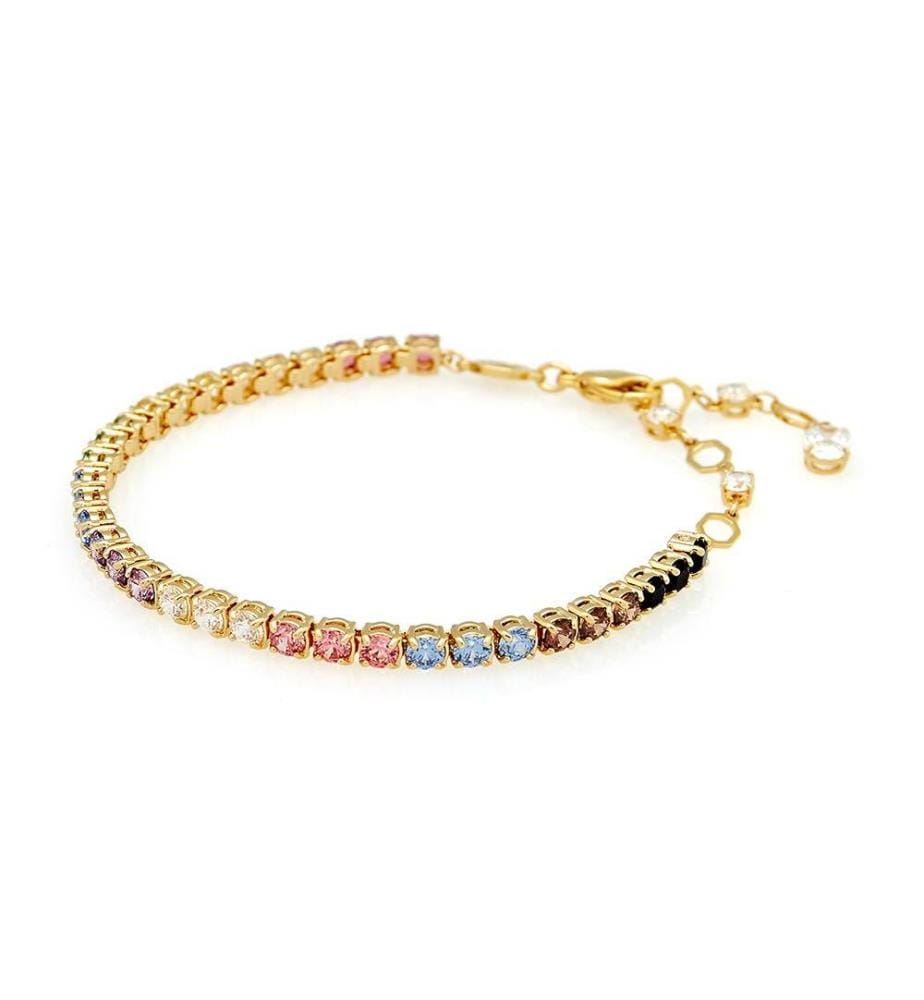 Bracelet de tennis Matrix - or et multicolore