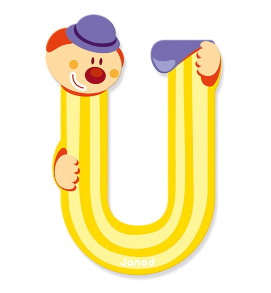 04562 - Lettre Clown U ass. 6x0.7x8.5cm 10 gr