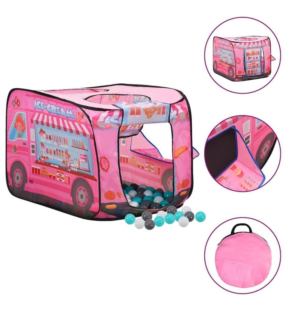 Tente de jeu pour enfants avec 250 balles Rose 70x112x70 cm