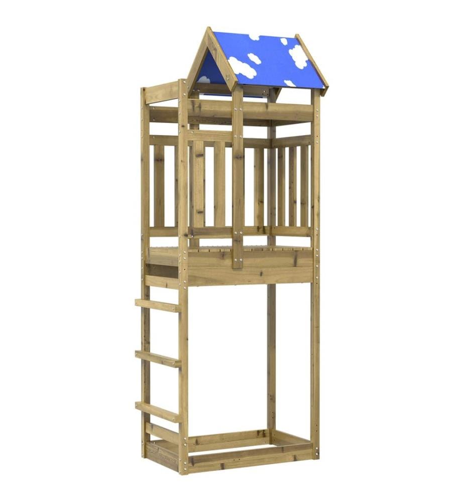 Tour de jeu Marron 85 x 52,5 x 239 cm Bois solide imprégné