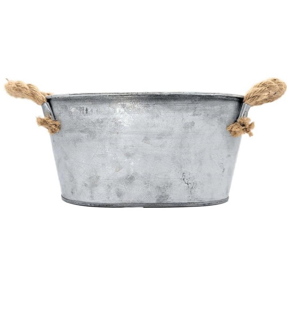 CHALET - Pot de fleur Elis 27 x 18 x 12 cm, Argenté