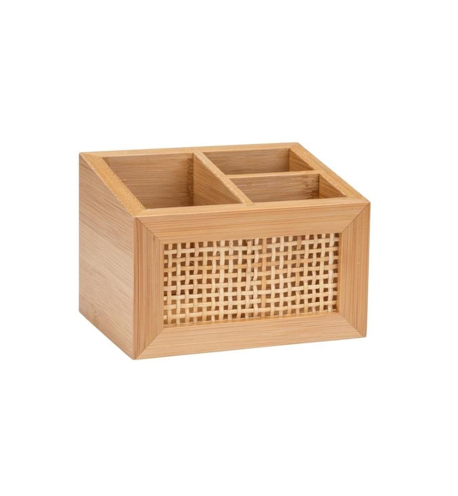 WENKO - Boîte de rangement Allegre 3 compartiments, Brun clair