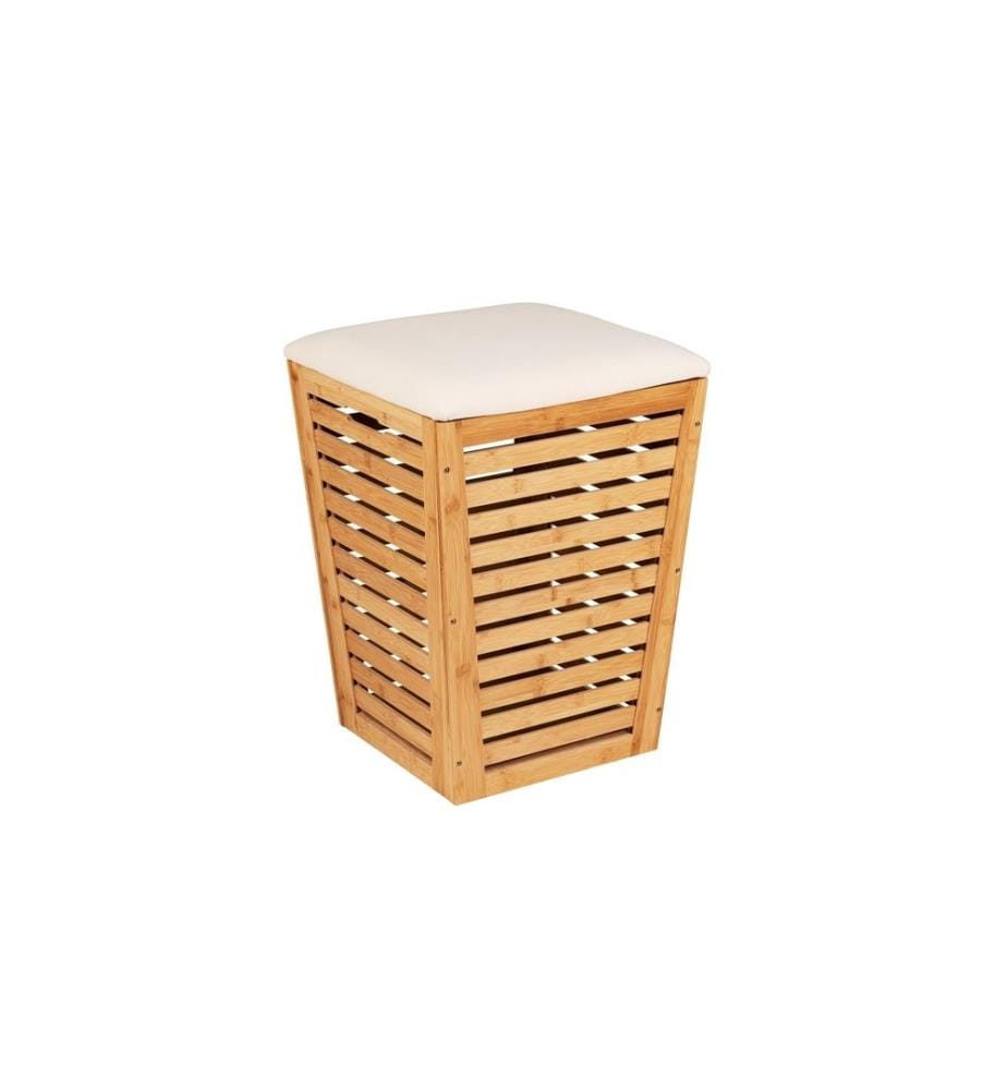 WENKO - Corbeille à linge Bambusa 55 l, Nature