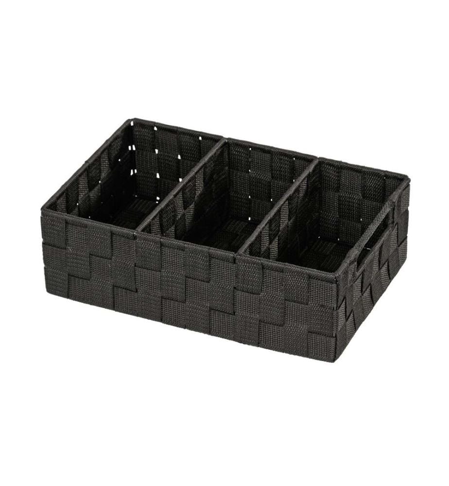 WENKO - Panier de rangement Adria 32 x 21 x 10 cm, Noir
