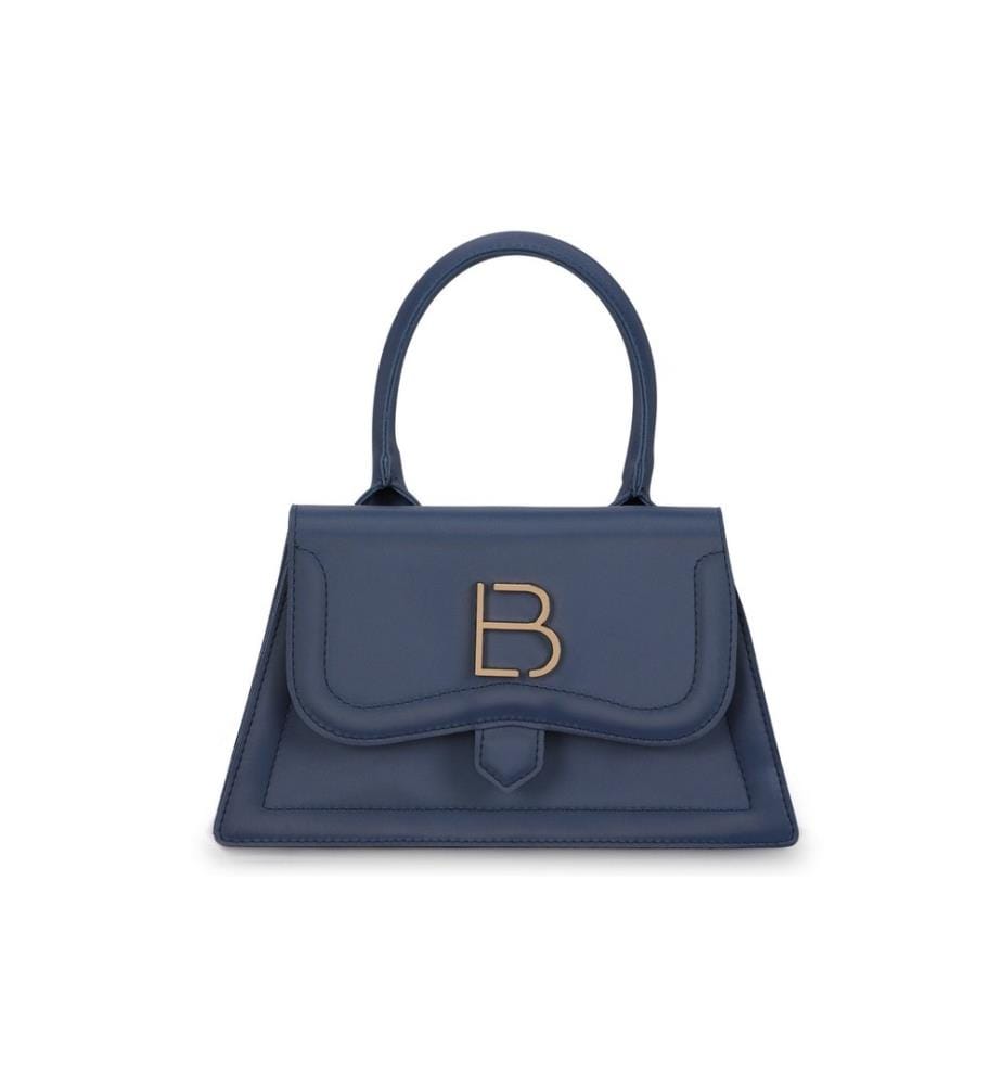 Sac à main, bleu foncé, 100% cuir polyvinylique