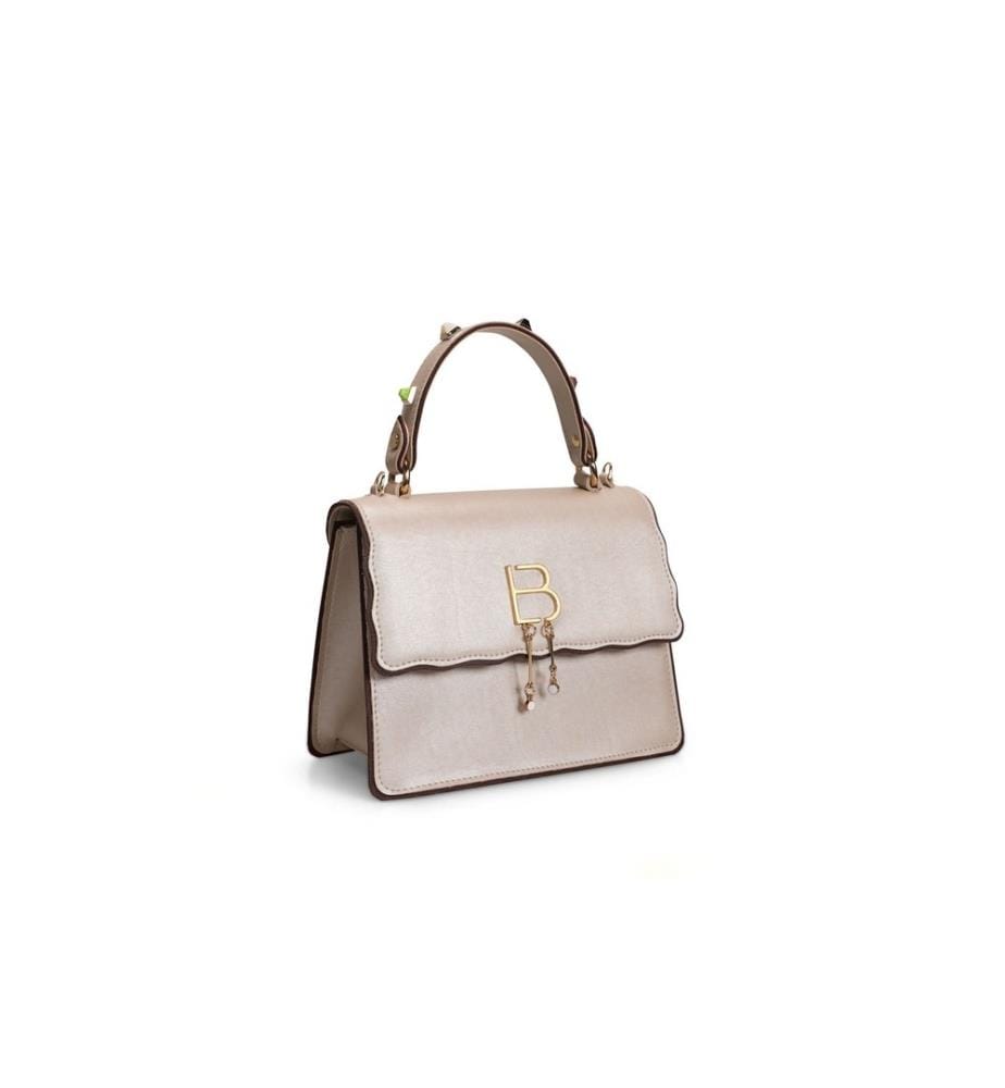 Sac à main, or, 100% cuir polyvinyle