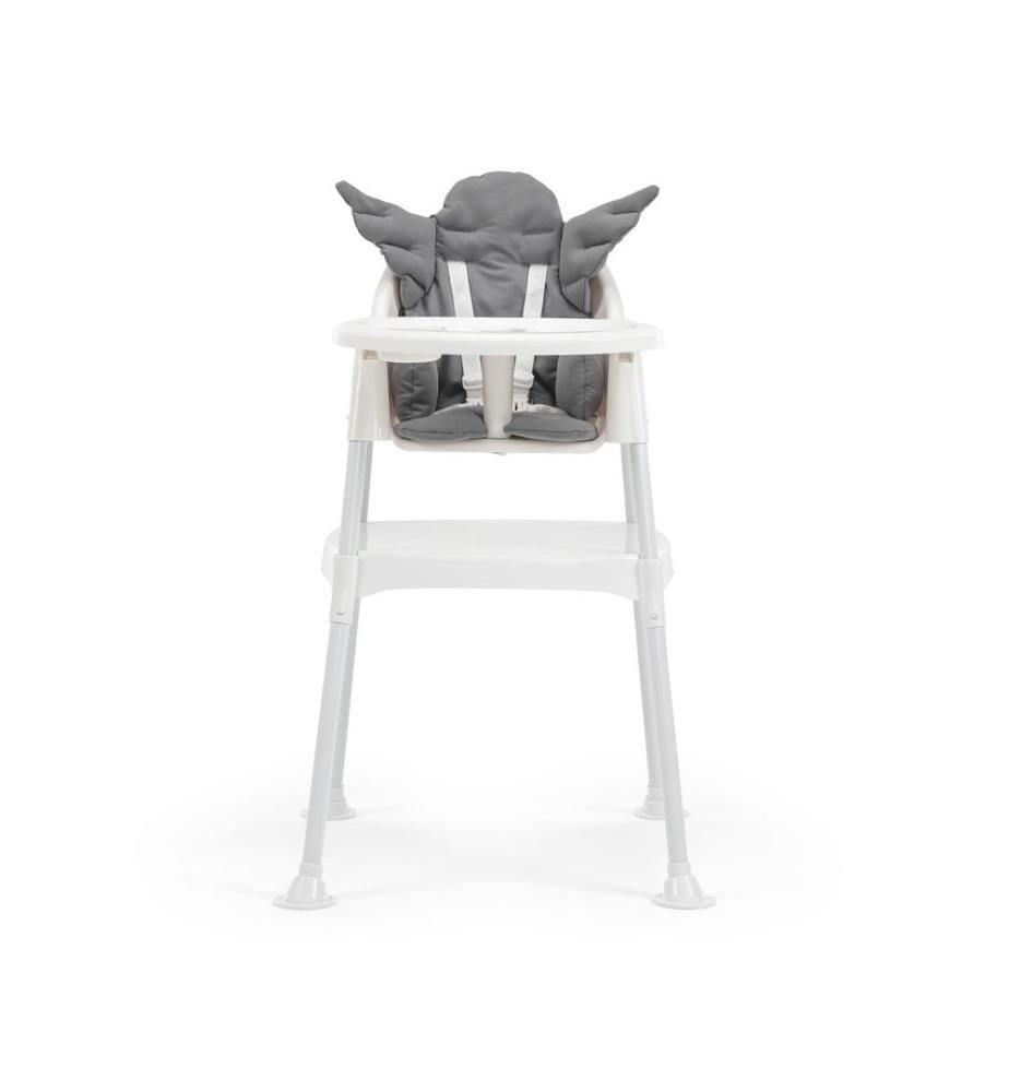 Chaise de bébé, grise, plastique, coussin en coton polyester