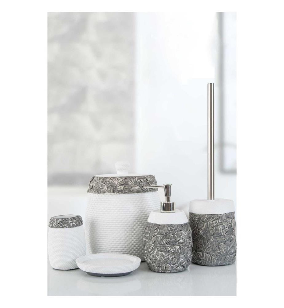 Set de salle de bain, 5 pièces, Fume, polyrésine