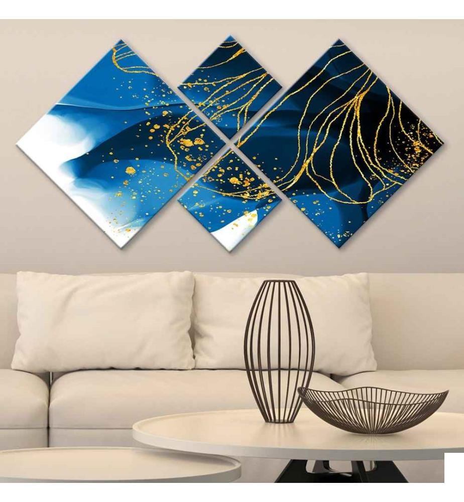Peinture décorative MDF, 4 pièces, Multicolore, MDF, Impression Uv