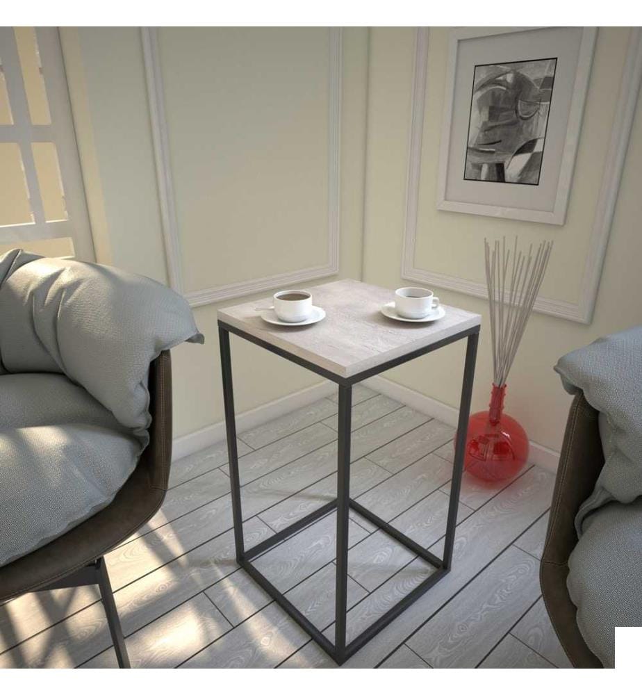 Table d'appoint, chêne de mer, panneau de particules mélaminé