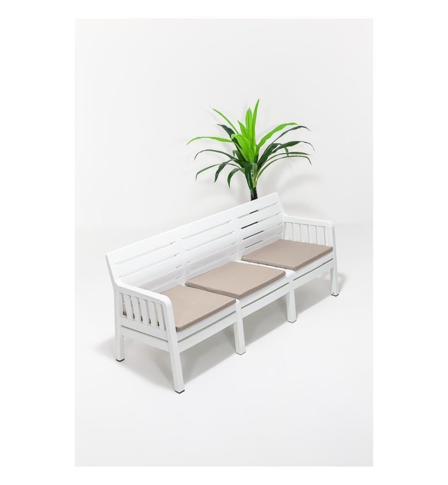 Garden 3-Seat Sofa, White, 100% Polypropylen