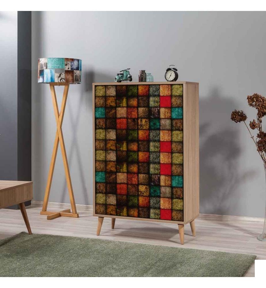Armoire multifonctions, chêne Sonoma, panneau de particules mélaminé
