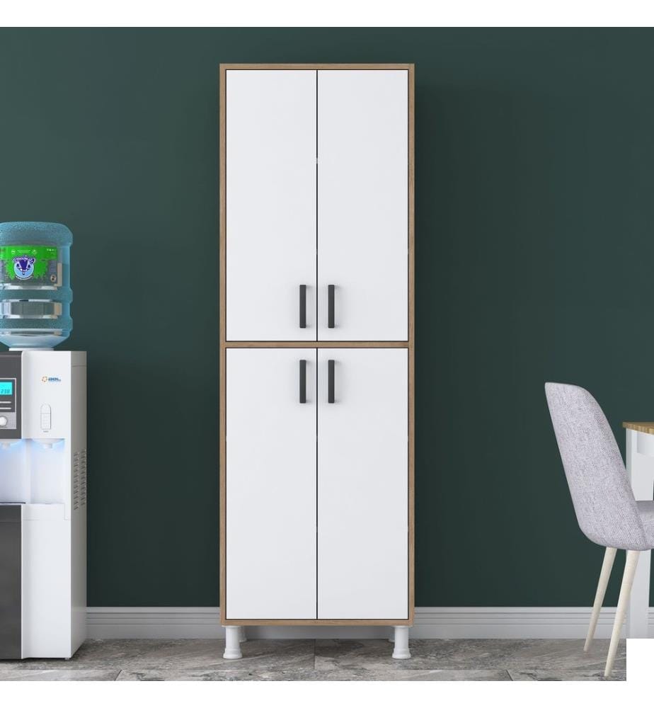 Armoire multifonctions, chêne blanc, panneau de particules mélaminé