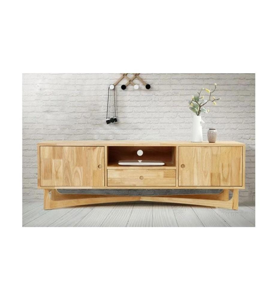 Meuble TV, Naturel, Bois naturel