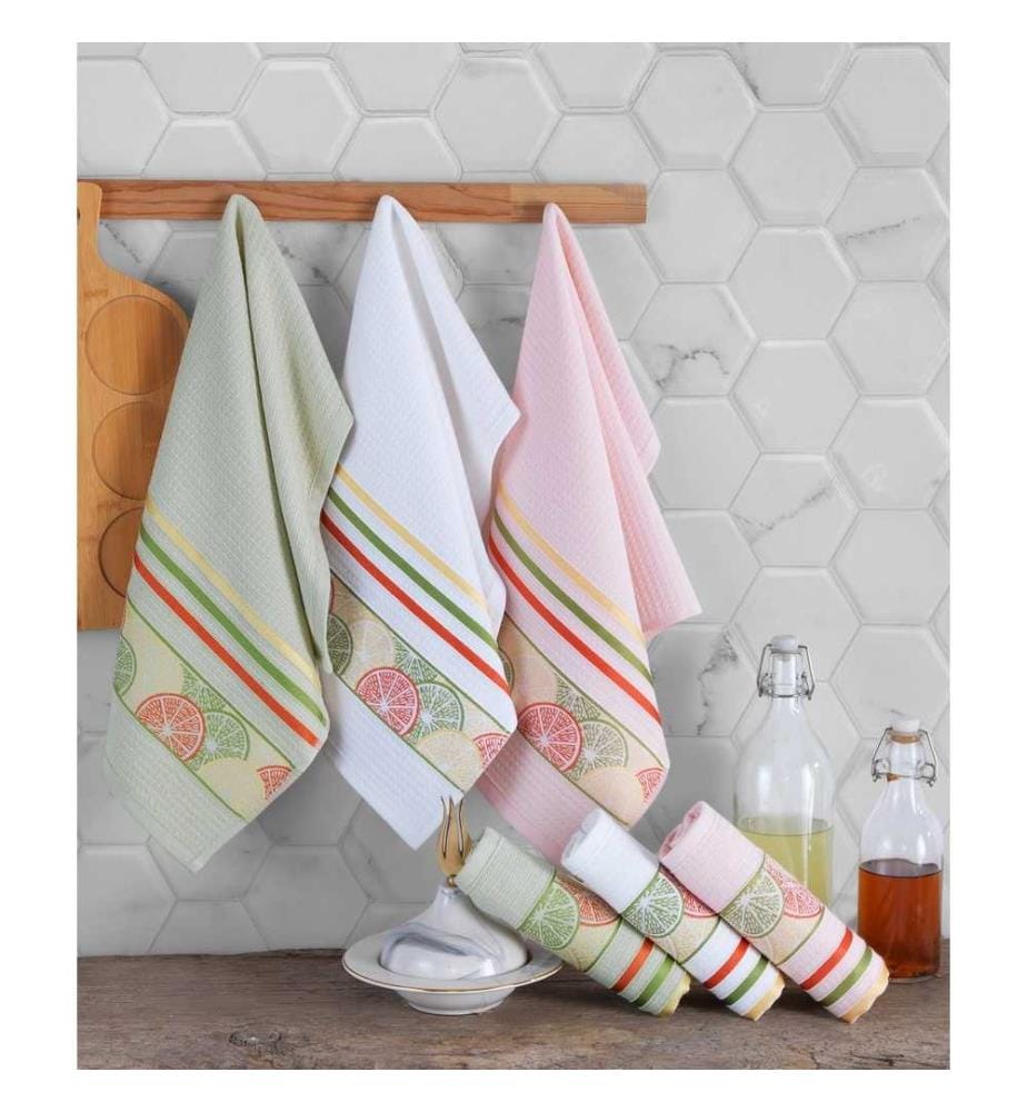 Ensemble de serviettes de toilette, 6 pièces, blanc, rose, vert, rouge, 100% coton, jacquard