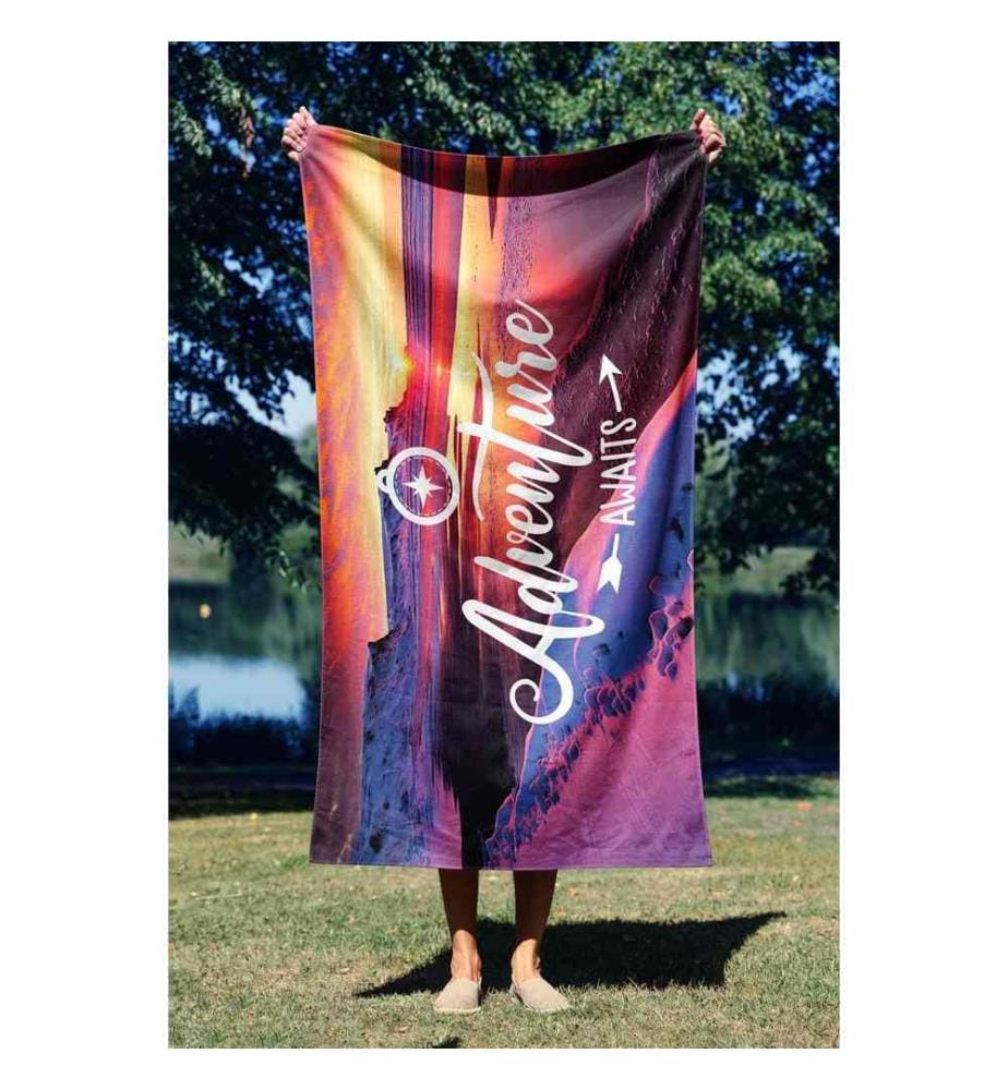 Serviette de plage, Multicolore, 70% Polyester - 30% Polyamide, Microfilament Fabric
