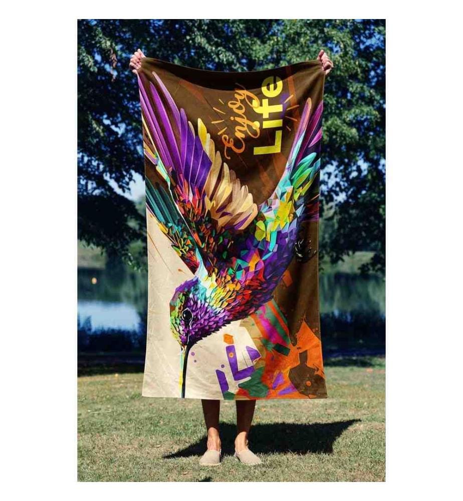Serviette de plage, Multicolore, 70% Polyester - 30% Polyamide, Microfilament Fabric
