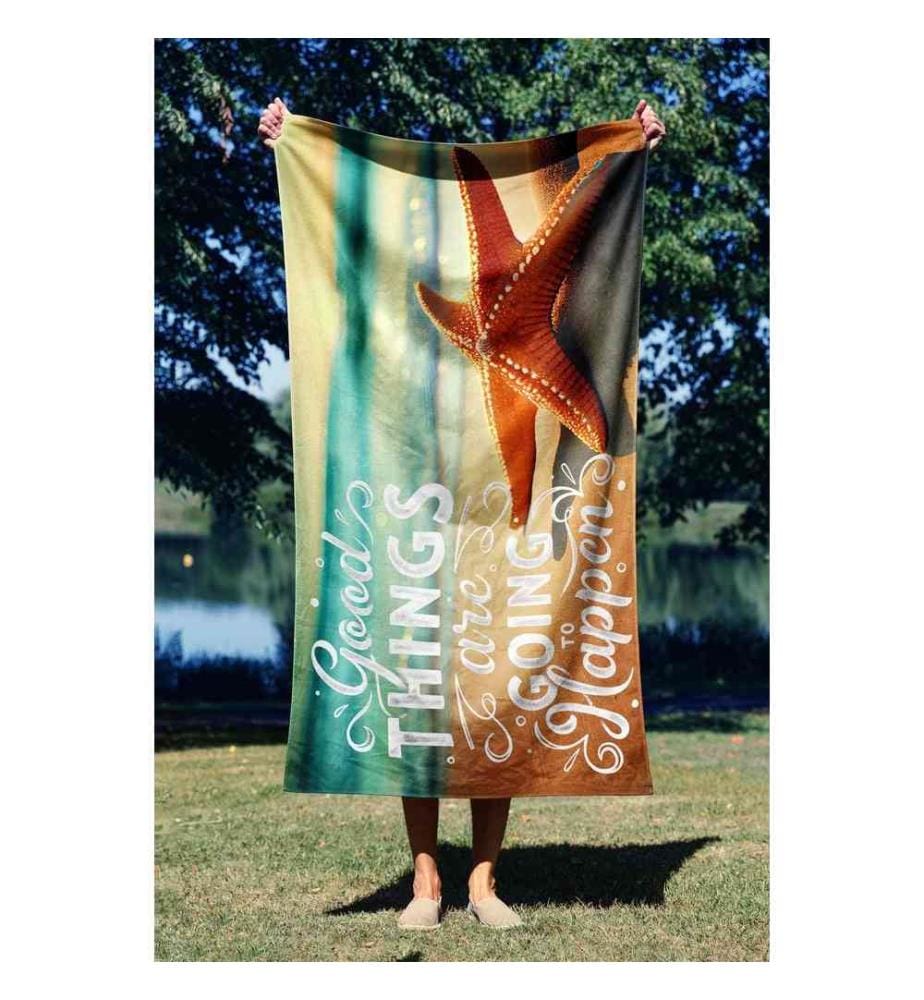 Serviette de plage, Multicolore, 70% Polyester - 30% Polyamide, Microfilament Fabric