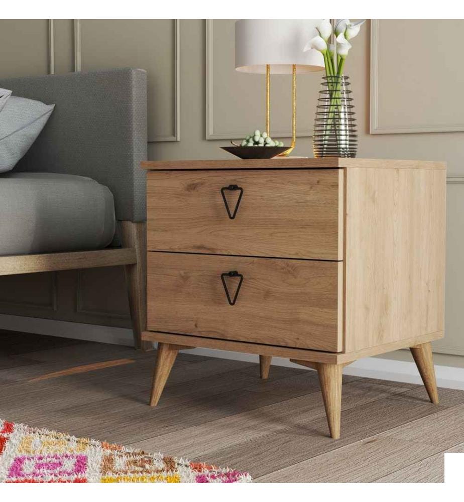 Nightstand, Oak, Melamine Coated Particle Board